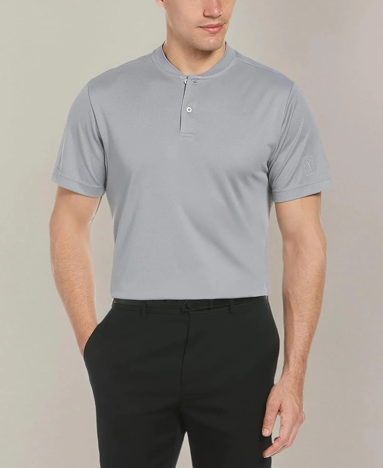 PGA TOUR Men's Pique Short Sleeve Golf Polo Shirt with Casual Collar