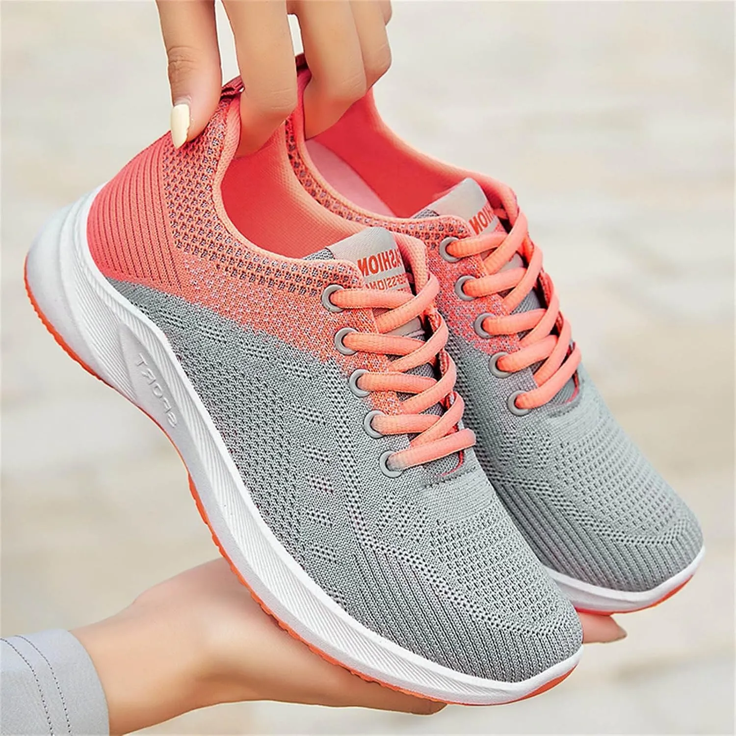 Pimfylm Women's Comfort Walking Shoes Slide Soles, Ultra Light-Weight Ortho Stretch Cushion Shoes for Women Mesh Athletic Style