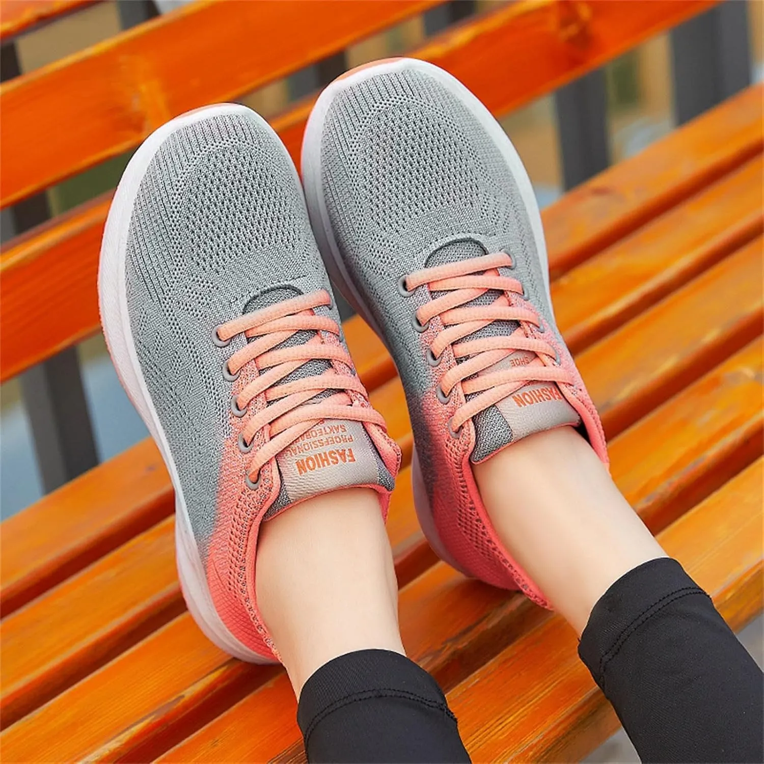 Pimfylm Women's Comfort Walking Shoes Slide Soles, Ultra Light-Weight Ortho Stretch Cushion Shoes for Women Mesh Athletic Style