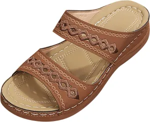 Plantar Fasciitis Sandals Women Memory Foam Womens Orthopedic Walking Shoes Black Flat Sandals for Women Arch Support Slides for Women Extra Wide Womens Sandals Planter Fasciitis Sandals for Women