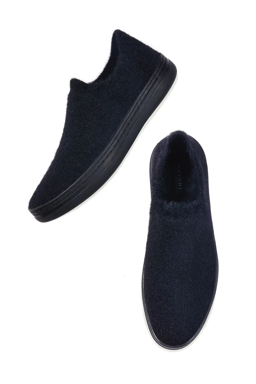 Plush Mohair Stretch Slip On Sneaker
