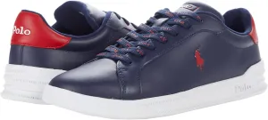 POLO RALPH LAUREN Heritage Court II Leather Sneaker Newport Navy/Rl2000 Red Nappa Leather 9 D (M)
