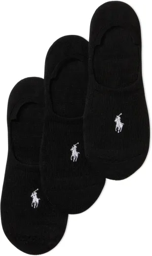 POLO RALPH LAUREN Women's Classic Sport Sneaker Liner Socks - 3 Pair Pack - Non-slip Gripper & Arch Support