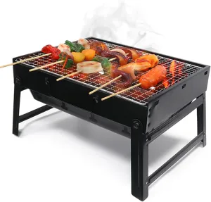 Portable Grill Charcoal, Foldable BBQ Grill with Carbon Plate, Perfect for Outdoor Barbecues, Camping, Traveling, Picnics, Beach Party Mini Charcoal