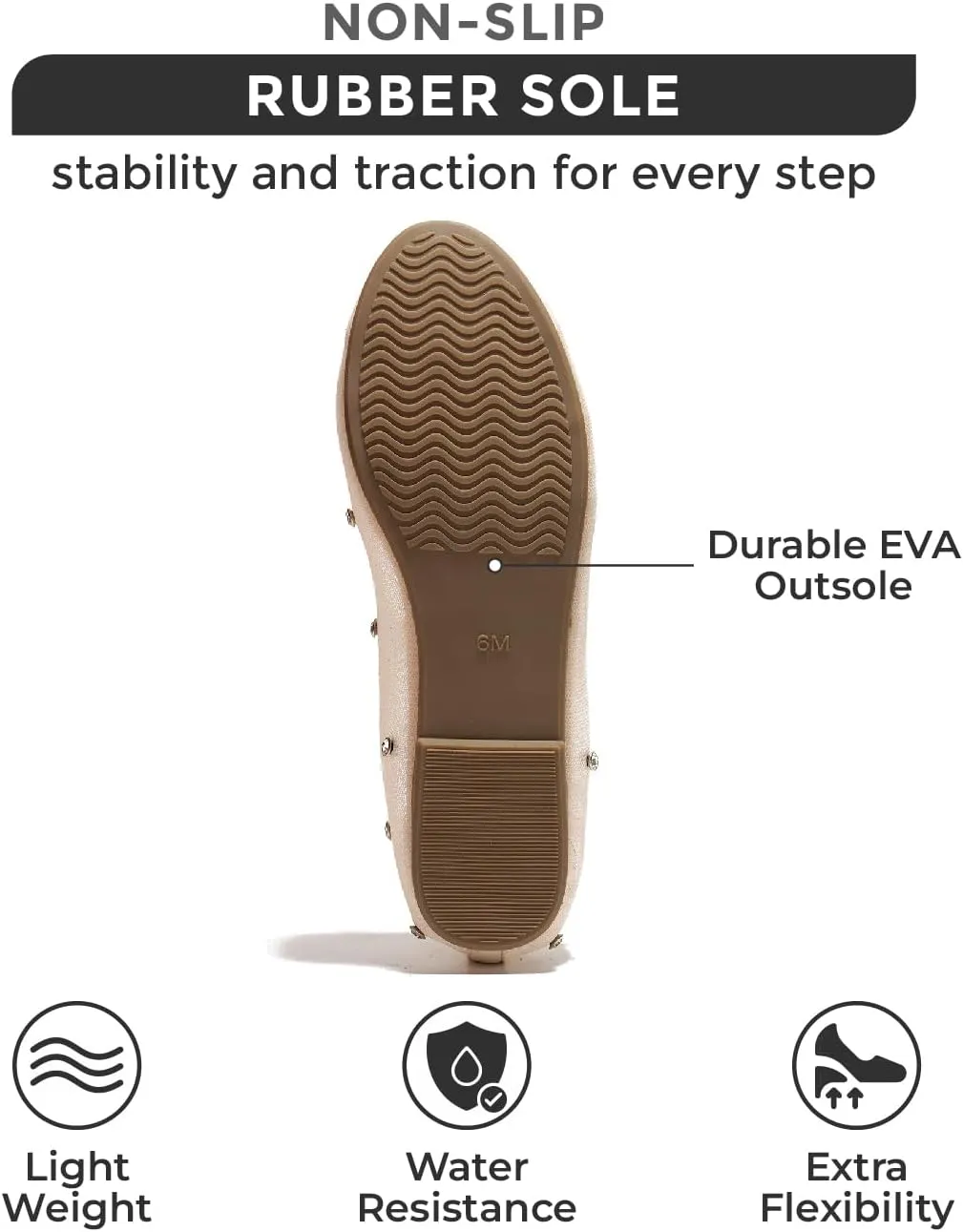 Project Cloud Ballet Flats for Women - Crystal-Embellished Mesh Ballet Flats for Women Footwear - Non-Slip Mary Jane Shoes with Memory Foam - Casual Footwear for All-Day Comfort (Amity)