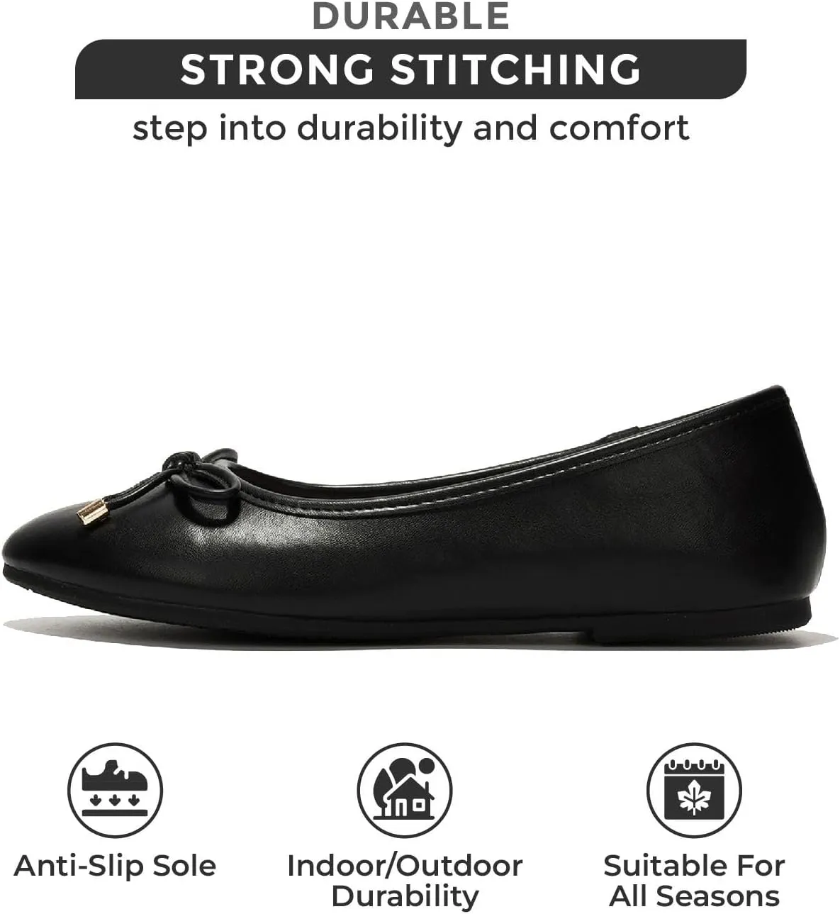 Project Cloud Ballet Flats Shoes for Women, Casual Womens Shoes Dressy w/Memory Foam Insole, for Mom Flats for Women Footwear, Womens Dresses Shoes (Ellison)