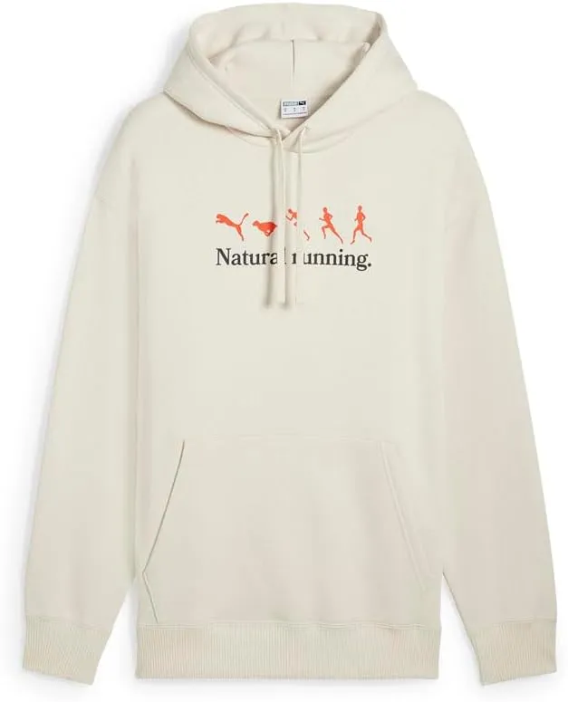PUMA Mens Club De Course Graphic Hoodie Athletic Outerwear Casual Comfort Technology - White - Size XL