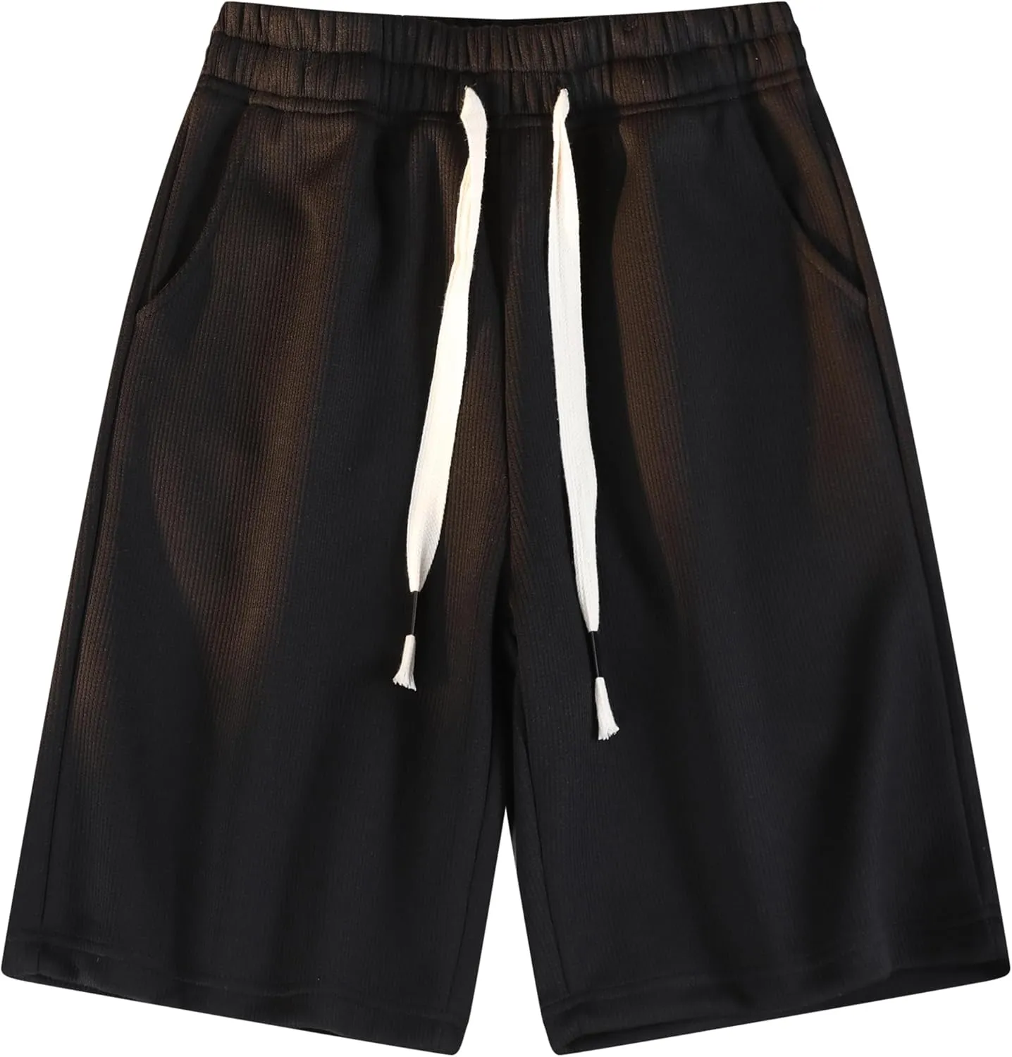 Pursky Men's Shorts Casual Elastic Waist Shorts Flat Front Short Athletic Pants with Pockets