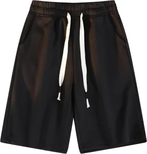 Pursky Men's Shorts Casual Elastic Waist Shorts Flat Front Short Athletic Pants with Pockets