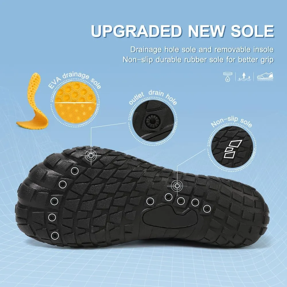 Quick Dry Barefoot Beach & Pool Shoes - Slip-on for Women & Men, Surf, Yoga & Water Sports