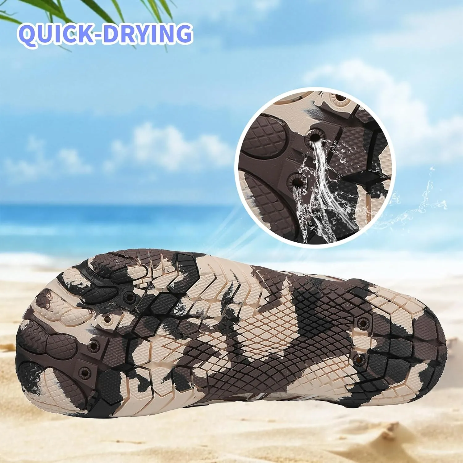 Quick Dry Barefoot Beach & Pool Shoes - Slip-on for Women & Men, Surf, Yoga & Water Sports