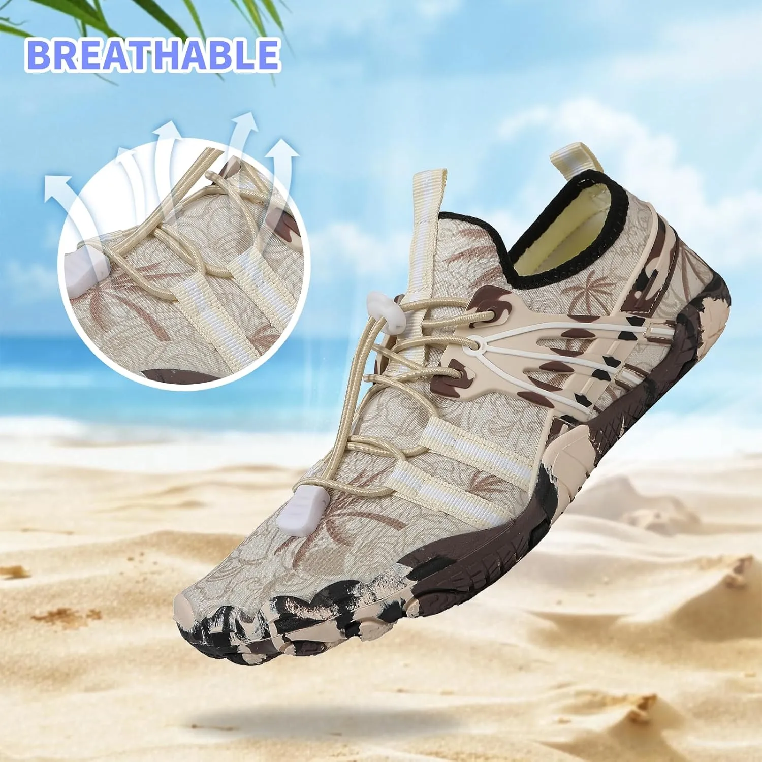 Quick Dry Barefoot Beach & Pool Shoes - Slip-on for Women & Men, Surf, Yoga & Water Sports
