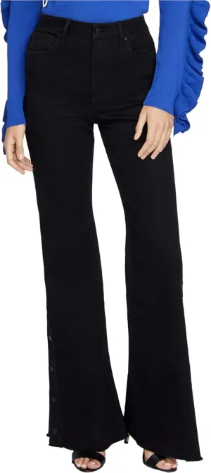 Rachel Roy Womens Snap Wide Leg Jeans, Black, 29
