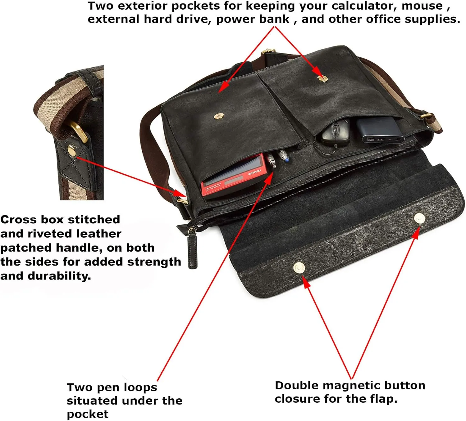 Real Leather Laptop Bag Men Women Distressed Vintage Messenger Satchel Shoulder Bag