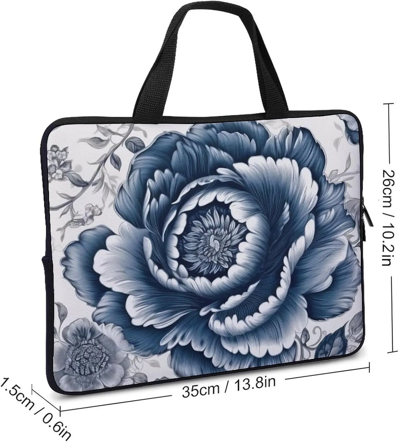 Red Christmas Pattern Laptop Sleeve Laptop Carrying Case Compatible Laptop Protective Bag with Handles