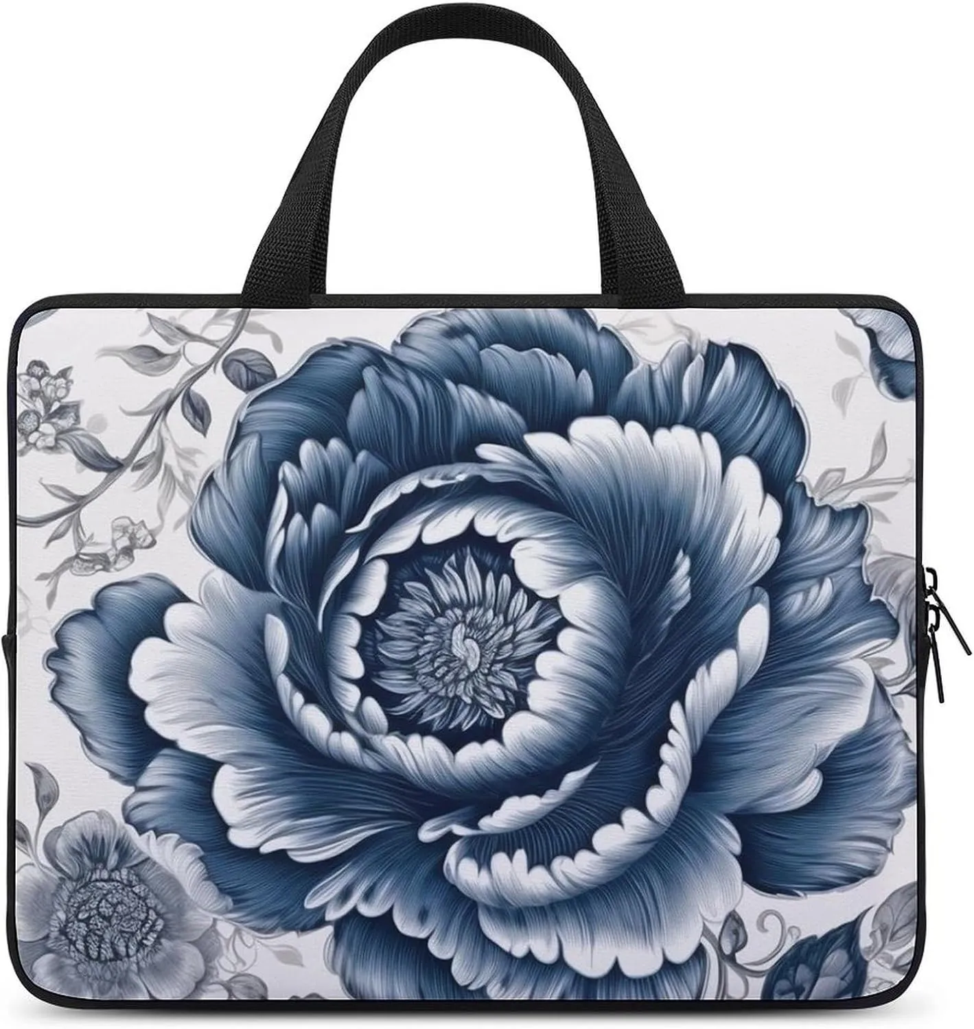 Red Christmas Pattern Laptop Sleeve Laptop Carrying Case Compatible Laptop Protective Bag with Handles
