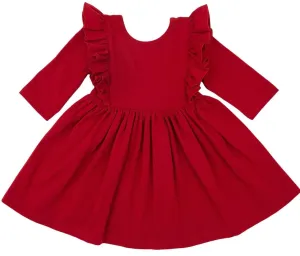 Red Ruffle Twirl Dress by Mila & Rose