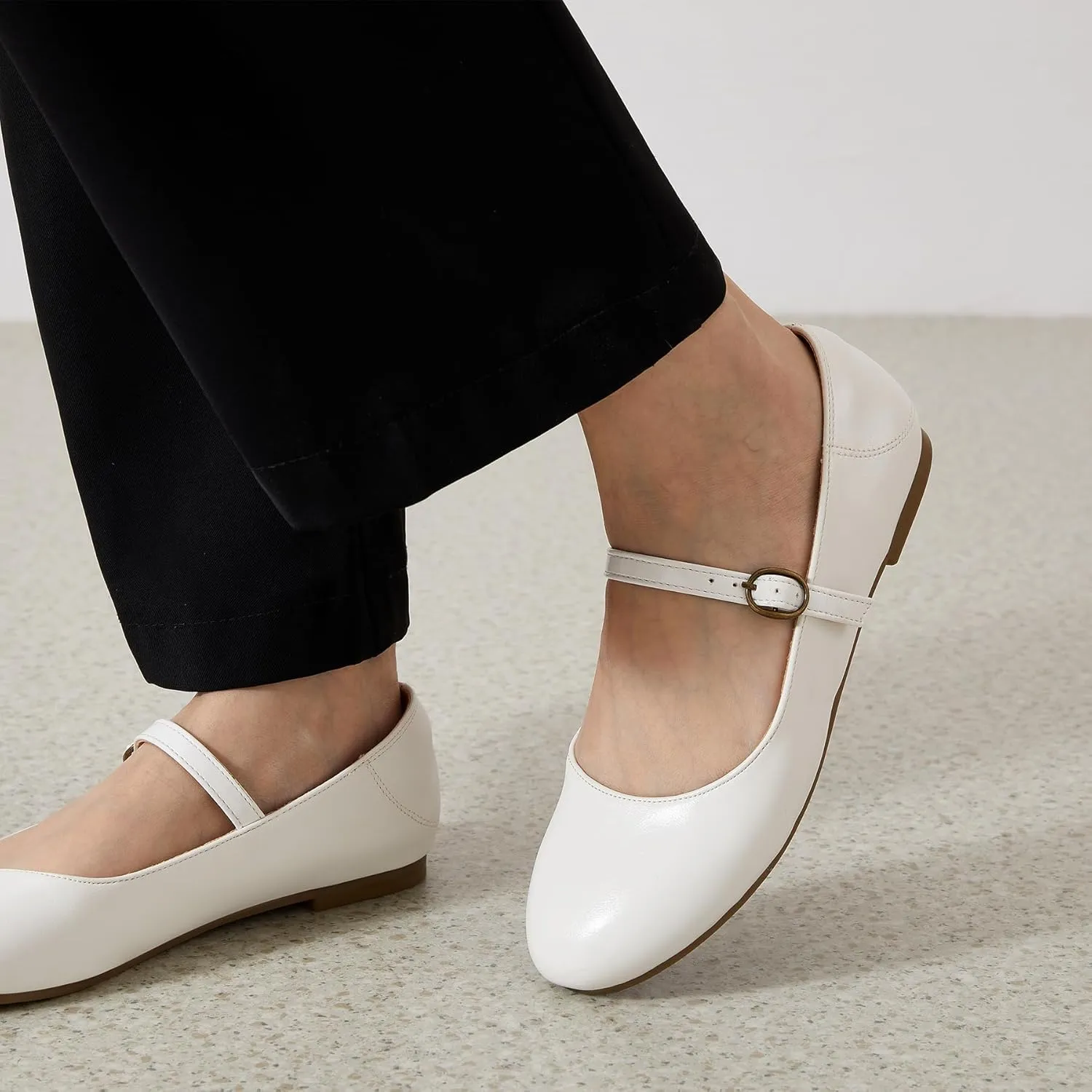 Rekayla Mary Jane Flats Shoes Women Dressy Comfortable Round Toe Slip on Ballet Flat