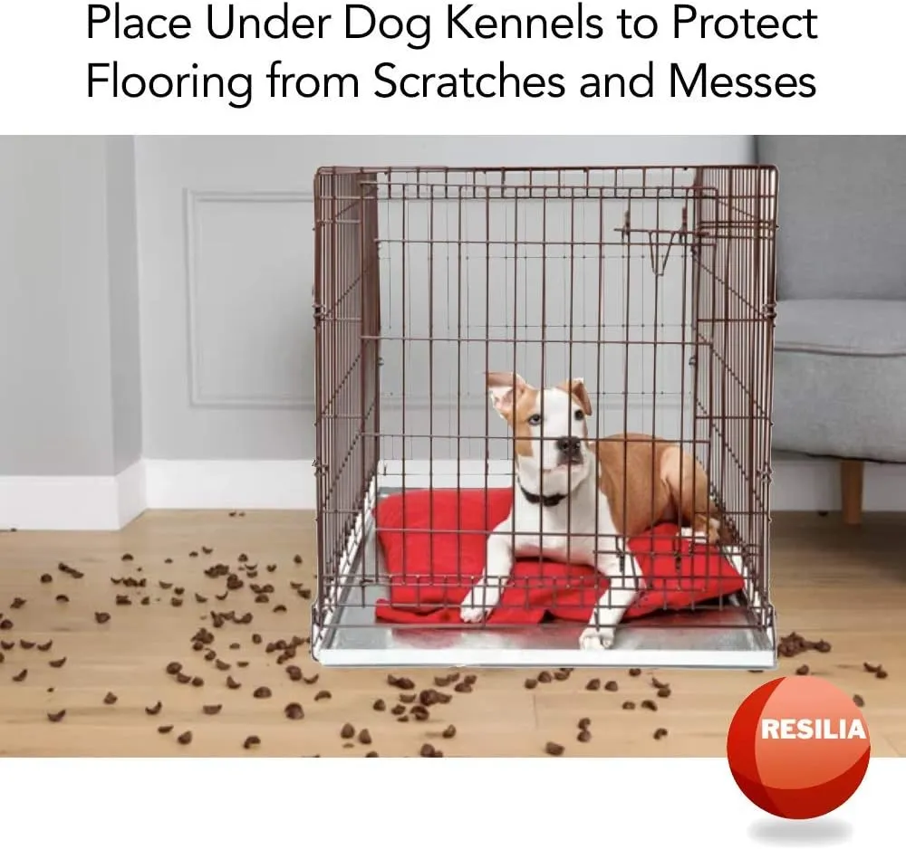 RESILIA Under Dog Crate and Kennel Mat to Protect Floors, Water-Resistant Pad for Hard Floors and Surfaces, 30 Inches x 48 Inches, Black