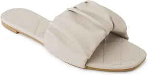 RF ROOM OF FASHION Women's Open Square Toe Trendy Slide Sandals