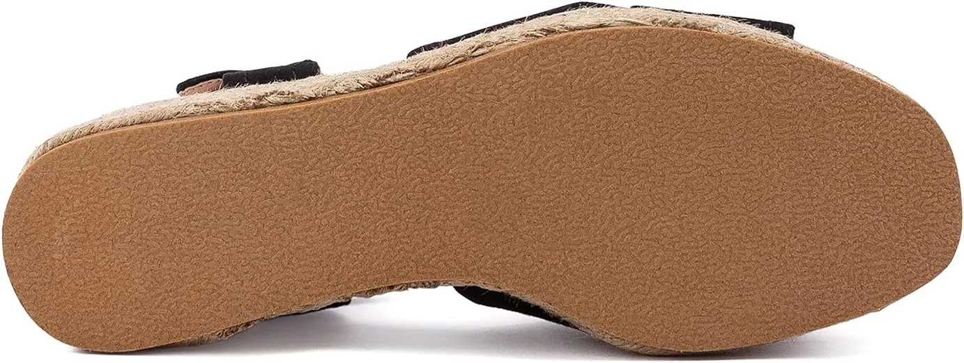 RF ROOM OF FASHION Women's Open Toe Slide on Footbed Platform Sandals
