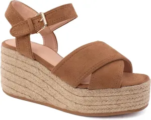 RF ROOM OF FASHION Women's Open Toe Slide on Footbed Platform Sandals