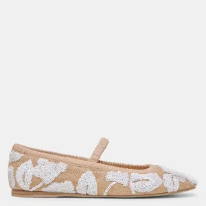 Rhodie Ballet Flats Natural Multi Floral Sequin
