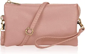 RIAH FASHION Convertible Vegan Leather Wallet Purse Clutch - Small Handbag Phone/Card Slots & Detachable Wristlet/Crossbody