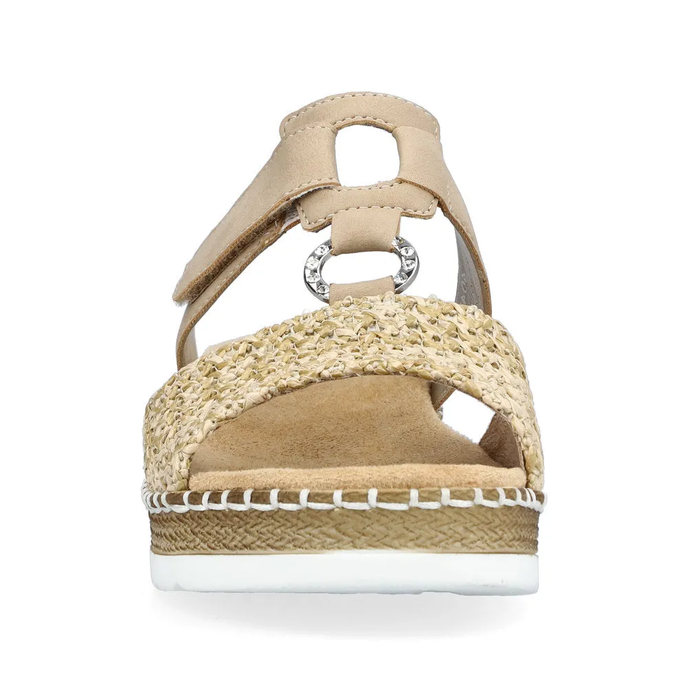 RIEKER - V1243-60 LOW WEDGE FASHION MULE - BEIGE