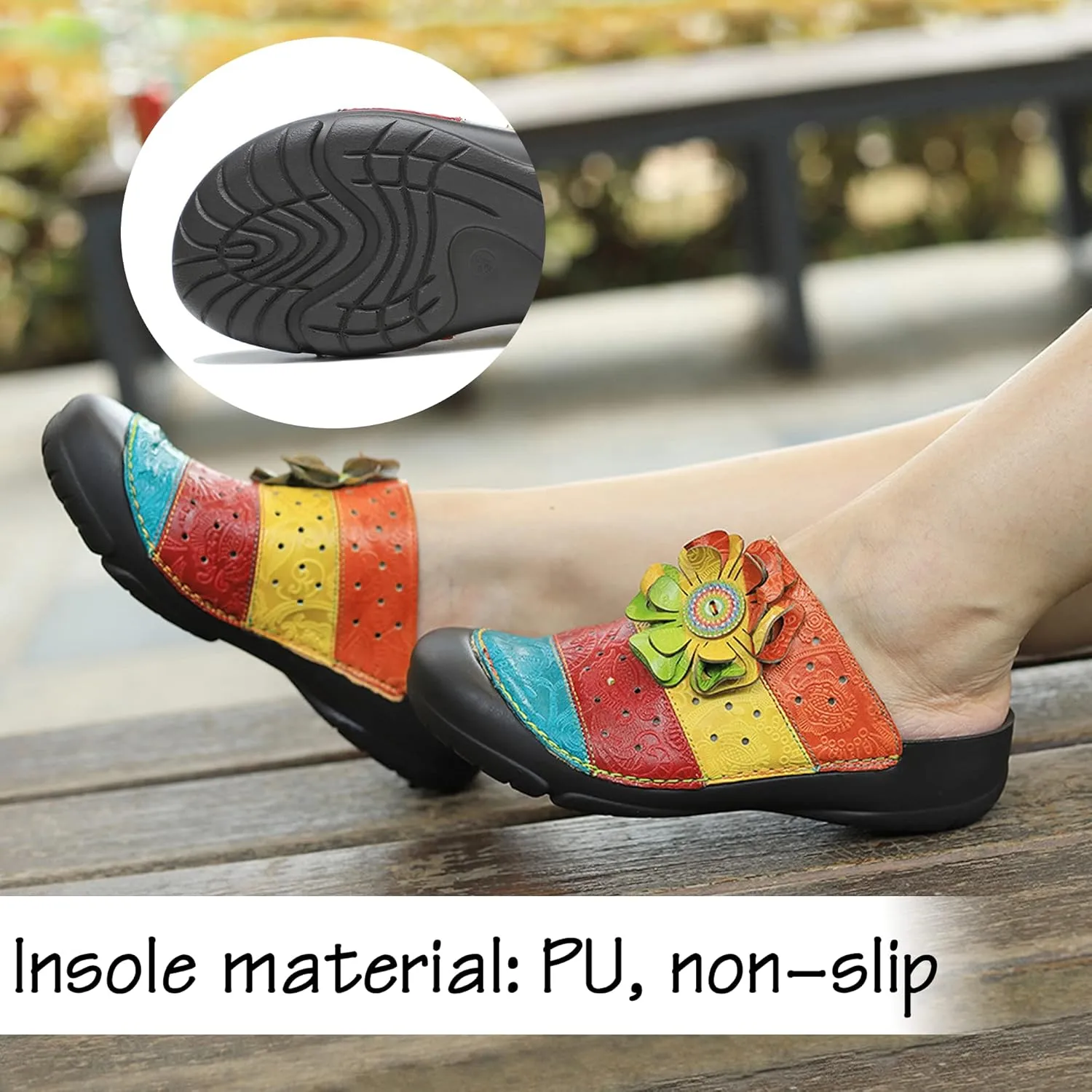 Riutiru Women's Handmade Vintage Ethnic Style Lambskin Sandals and Slippers - Fashion and lightweight Suitable for Any Occasion