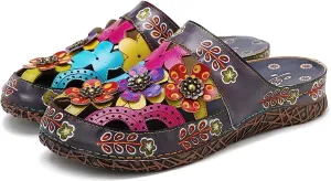 Riutiru Women's Handmade Vintage Ethnic Style Lambskin Sandals and Slippers - Fashion and lightweight Suitable for Any Occasion