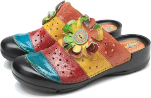 Riutiru Women's Handmade Vintage Ethnic Style Lambskin Sandals and Slippers - Fashion and lightweight Suitable for Any Occasion