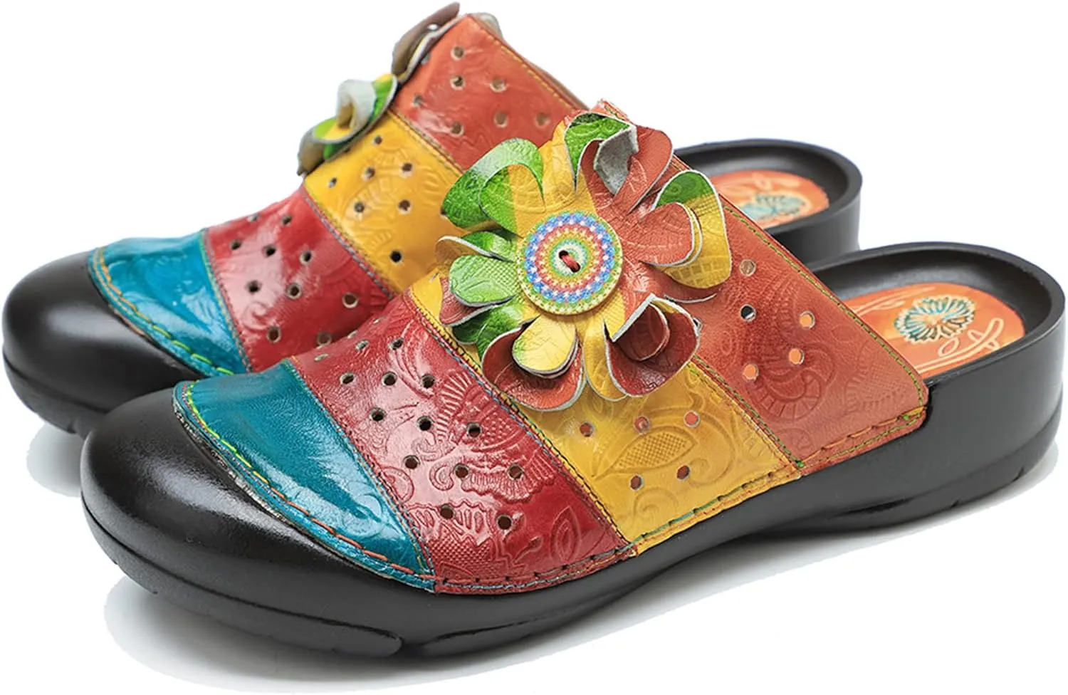 Riutiru Women's Handmade Vintage Ethnic Style Lambskin Sandals and Slippers - Fashion and lightweight Suitable for Any Occasion
