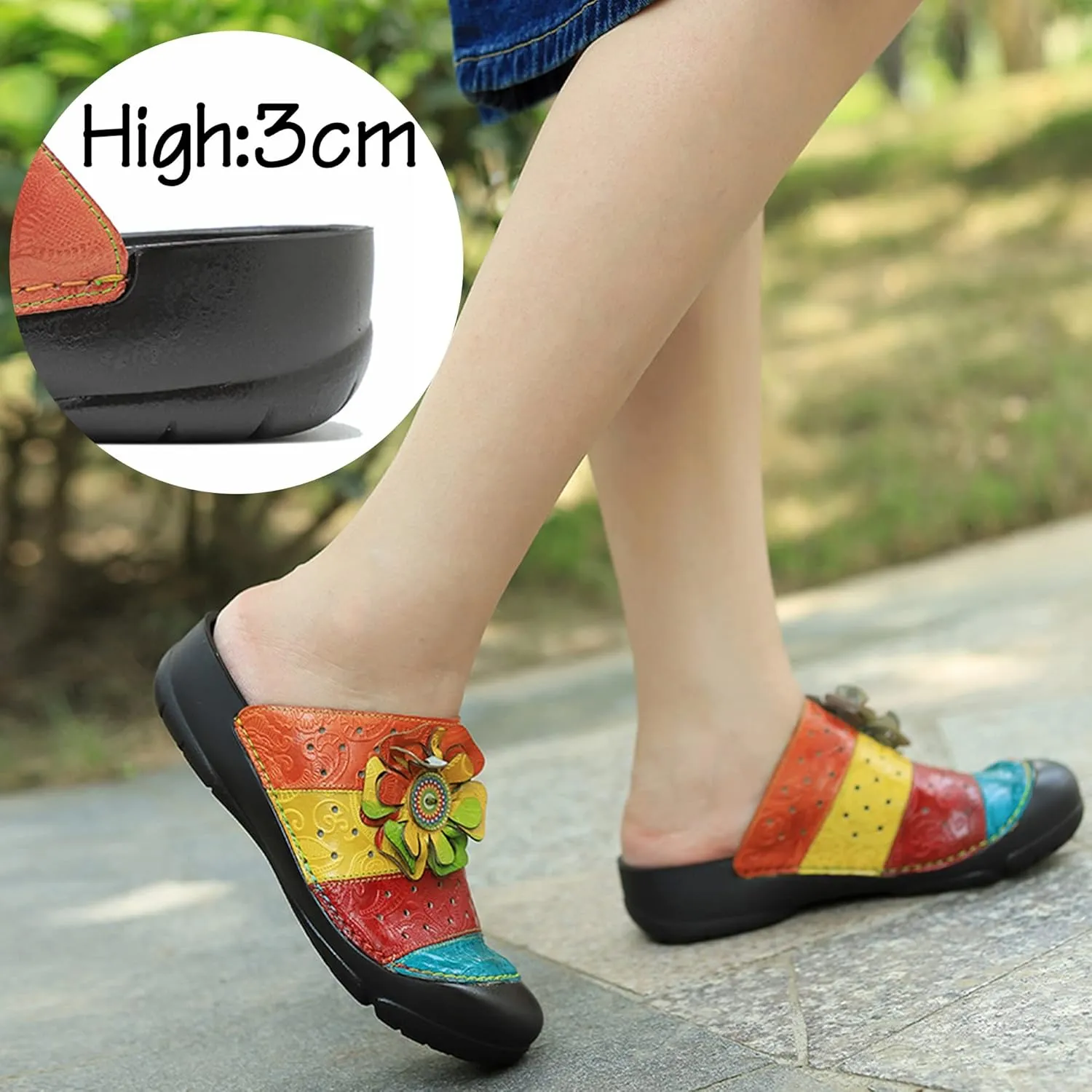 Riutiru Women's Handmade Vintage Ethnic Style Lambskin Sandals and Slippers - Fashion and lightweight Suitable for Any Occasion