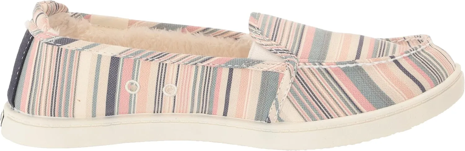 Roxy Women's Minnow Faux Fur Slip on Sneaker Shoe