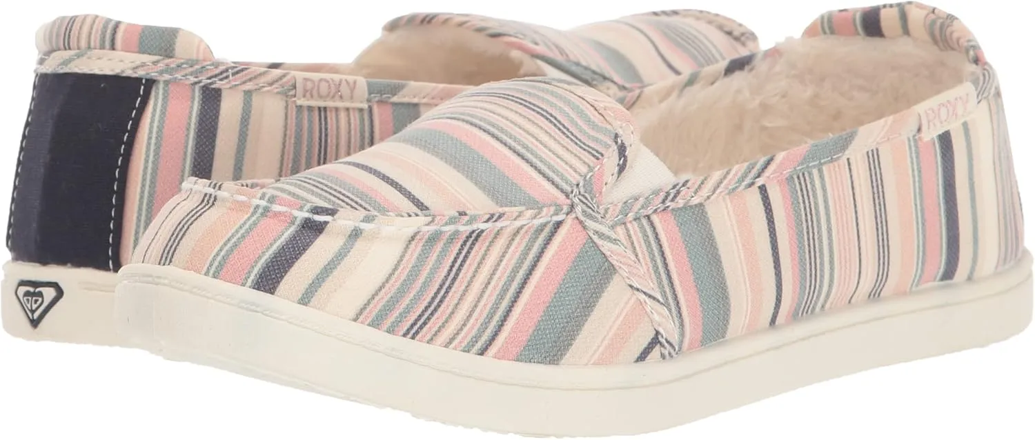 Roxy Women's Minnow Faux Fur Slip on Sneaker Shoe