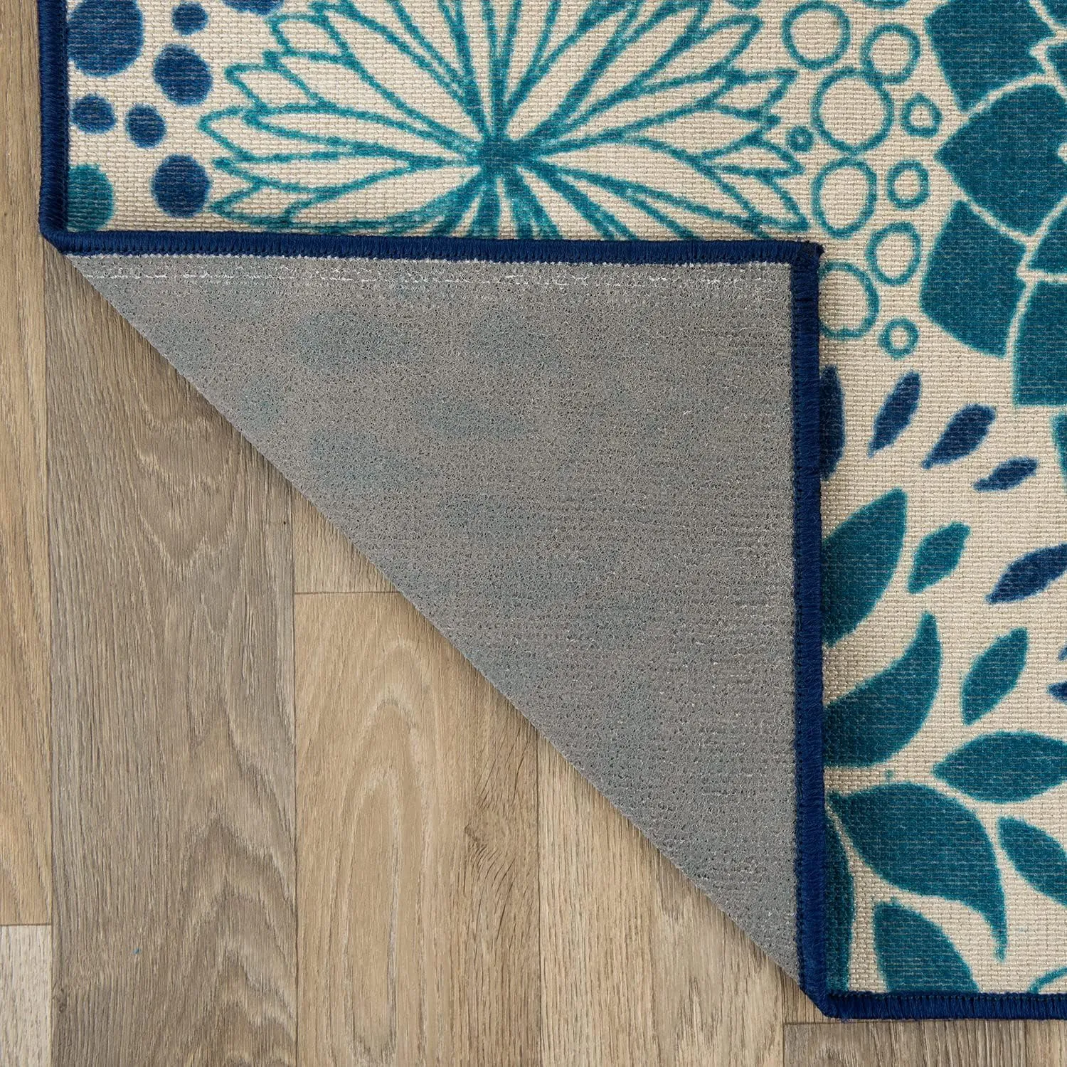 Rugshop Calvia Modern Floral Circles Non-Shedding Outdoor Rugs for Deck,Patio,Backyard Indoor/Outdoor Runner Rug 2' x 7' Blue