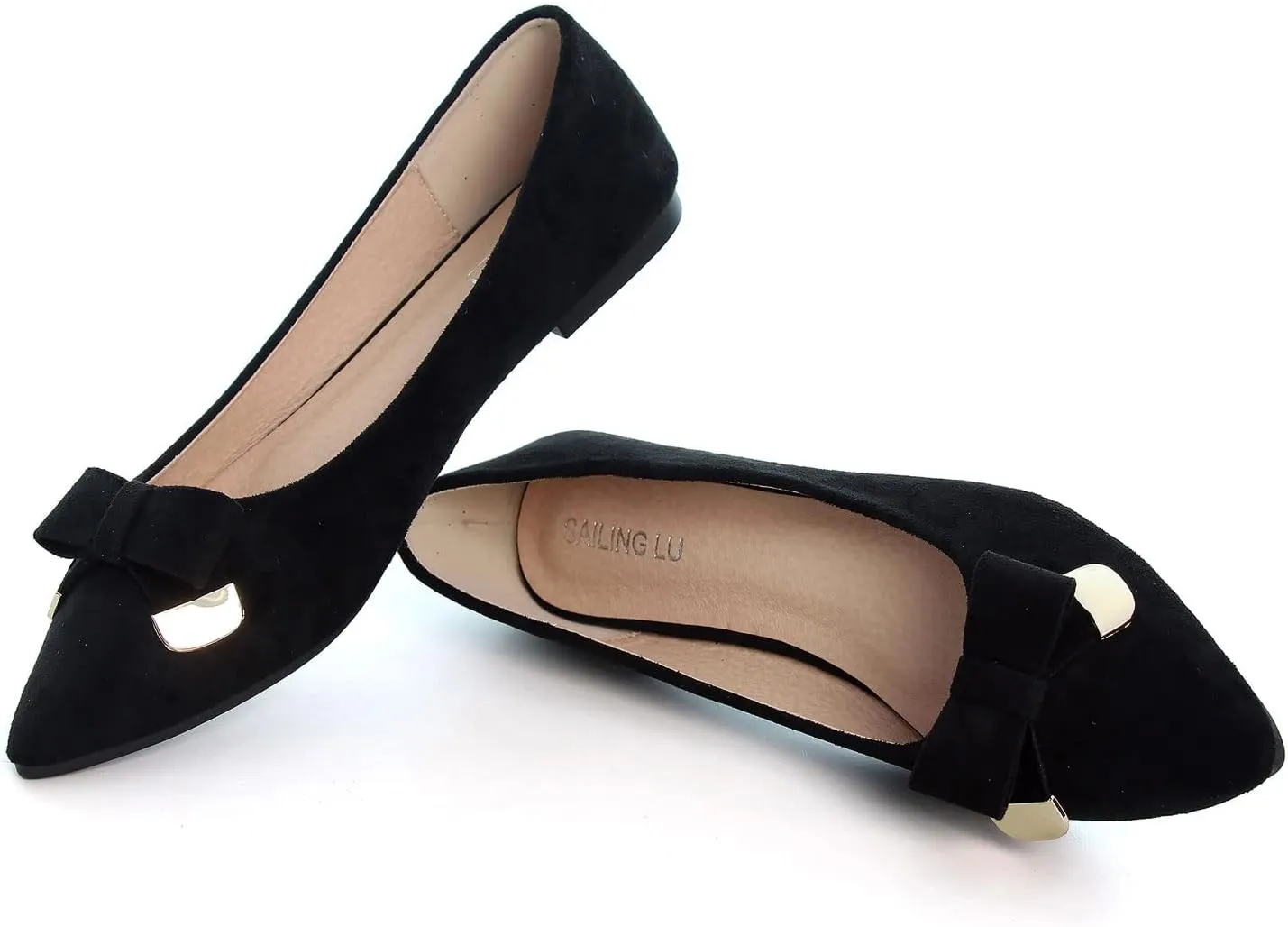 SAILING LU Ballet Flats for Women Dressy Flat Shoes Pointed Toe Bowknot Slip on Flats Shoes Women Loafers Shoes