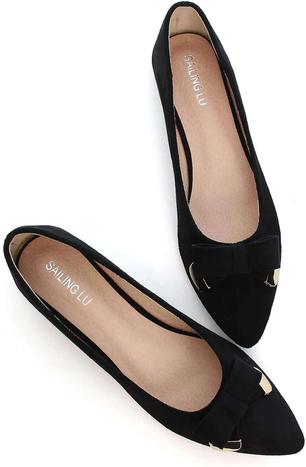 SAILING LU Ballet Flats for Women Dressy Flat Shoes Pointed Toe Bowknot Slip on Flats Shoes Women Loafers Shoes
