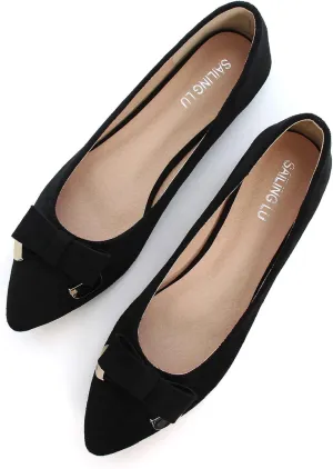 SAILING LU Ballet Flats for Women Dressy Flat Shoes Pointed Toe Bowknot Slip on Flats Shoes Women Loafers Shoes