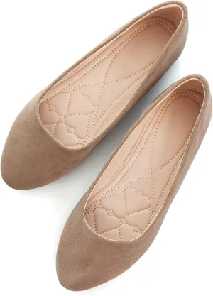 SAILING LU Pointy Toe Shoes Women Ballet Flats Comfort Solid Flat Shoes for Women Work Slip On Moccasins