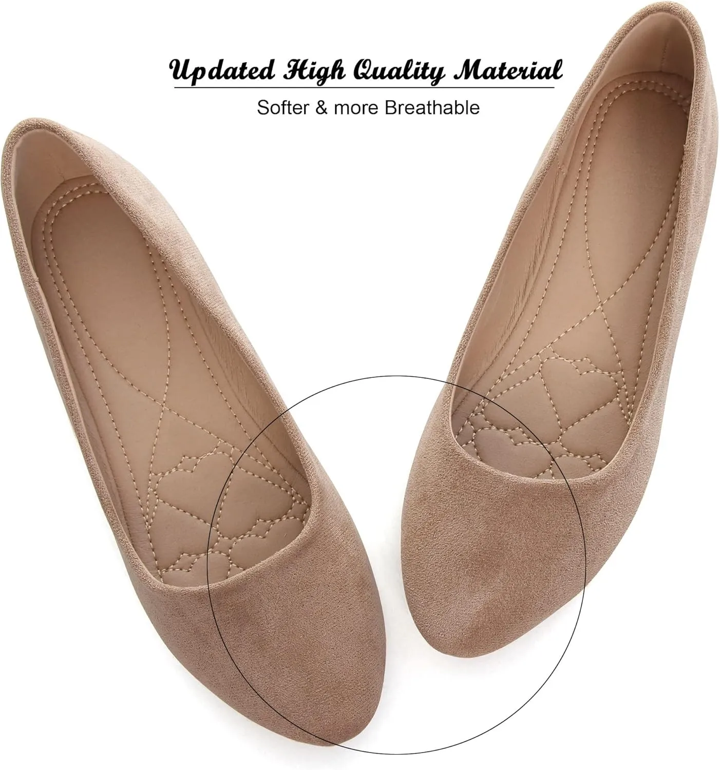 SAILING LU Pointy Toe Shoes Women Ballet Flats Comfort Solid Flat Shoes for Women Work Slip On Moccasins