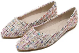 SAILING LU Womens Suede Pointed Toe Ballet Flats Comfortable Wedding Party Casual Slip-On Ballerina Dressy Shoes for Women Walking Shoes