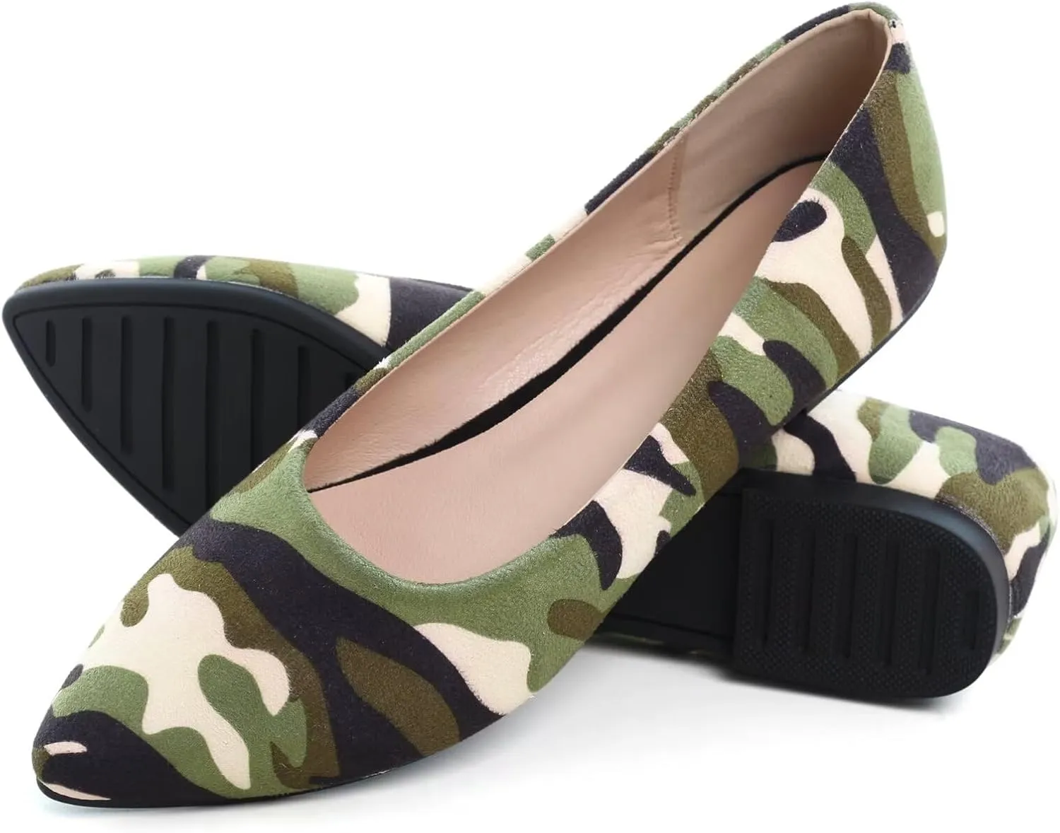 SAILING LU Womens Suede Pointed Toe Ballet Flats Comfortable Wedding Party Casual Slip-On Ballerina Dressy Shoes for Women Walking Shoes