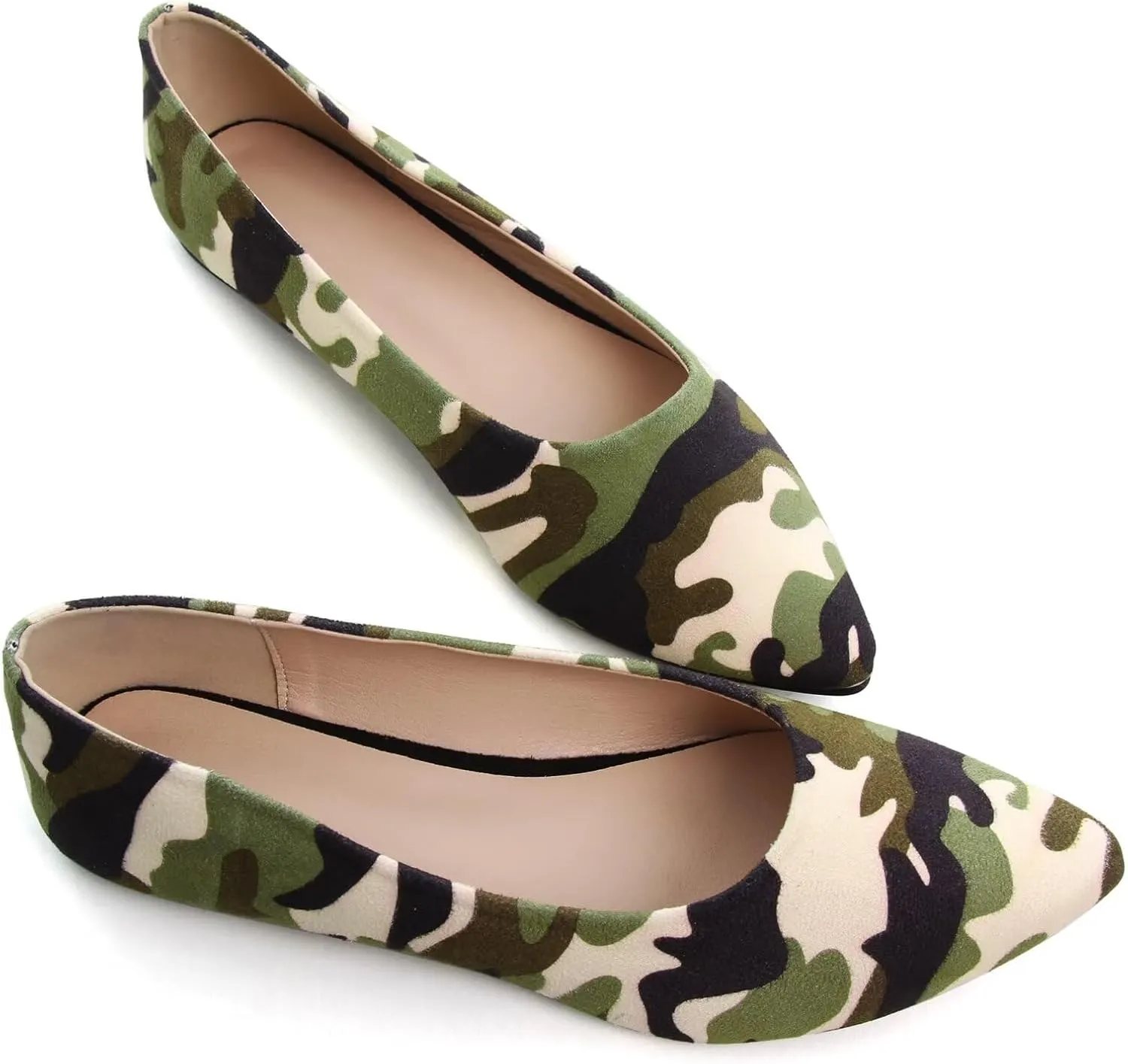 SAILING LU Womens Suede Pointed Toe Ballet Flats Comfortable Wedding Party Casual Slip-On Ballerina Dressy Shoes for Women Walking Shoes