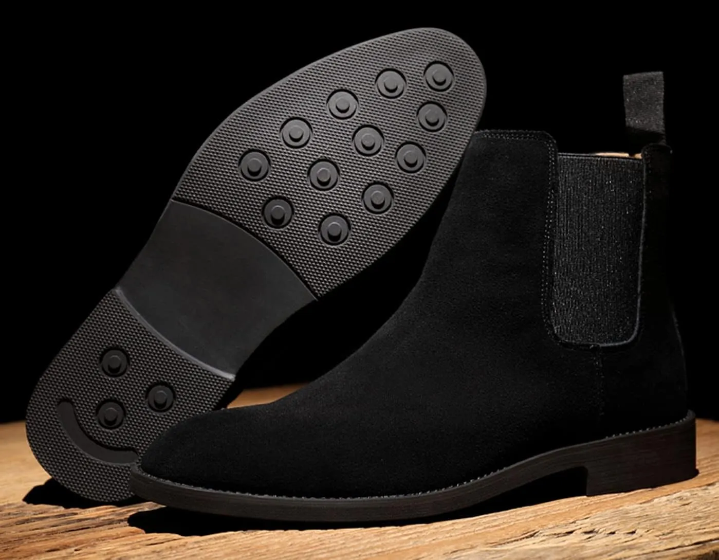 Santimon Leather Chelsea Boots for Men - Mens Slip On Dress Boots Casual Ankle Boots