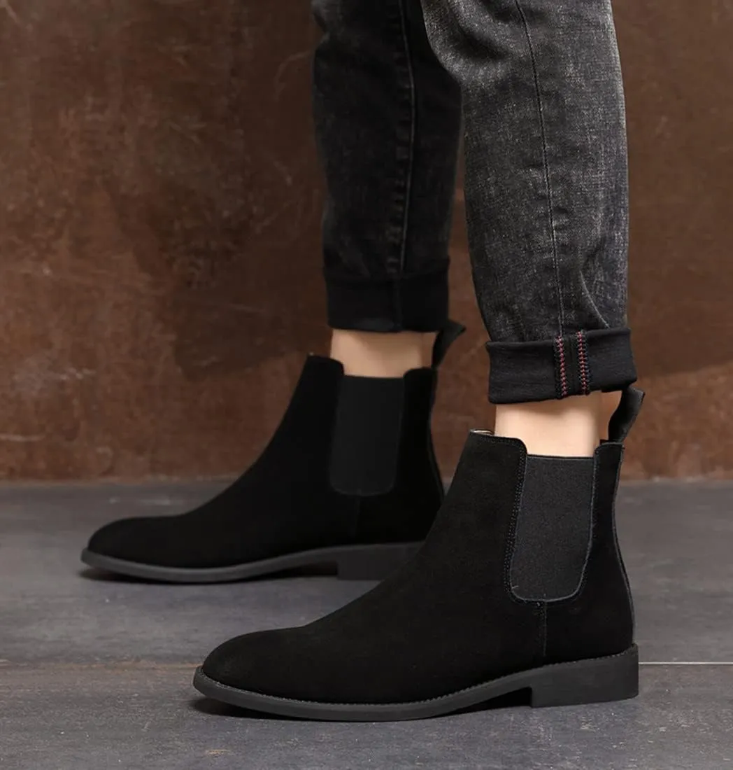 Santimon Leather Chelsea Boots for Men - Mens Slip On Dress Boots Casual Ankle Boots