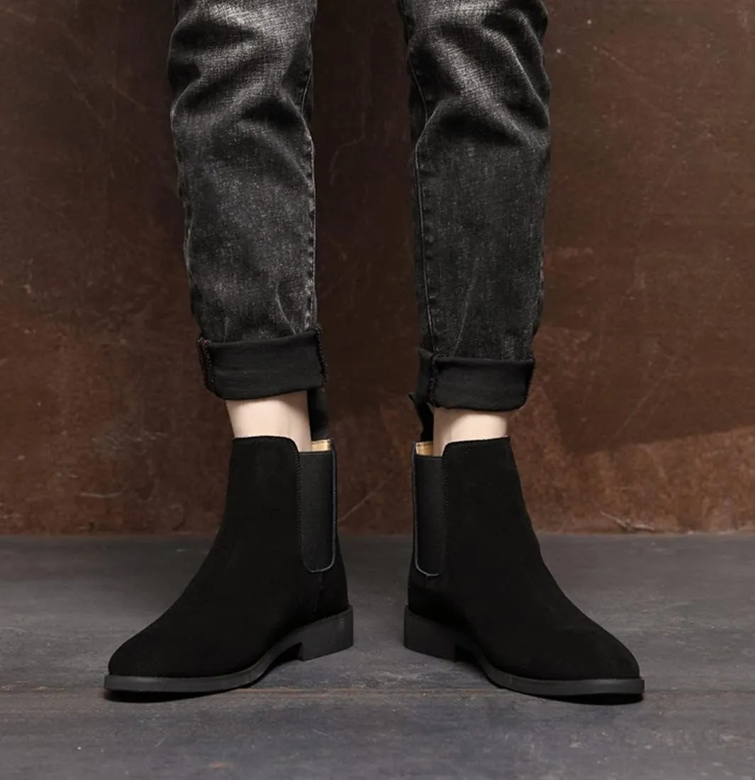 Santimon Leather Chelsea Boots for Men - Mens Slip On Dress Boots Casual Ankle Boots