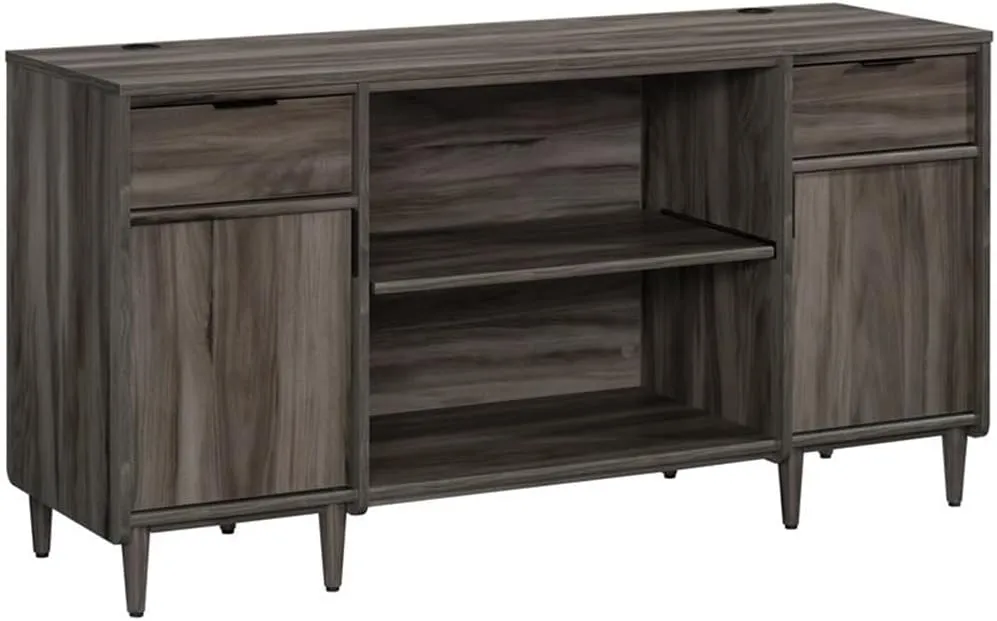 Sauder Clifford Place Office Storage Credenza in Jet Acacia, Jet Acacia Finish
