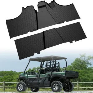 SAUTVS TPE Front and Rear Floor Mats for Kawasaki Mule Pro FXT DXT 2015-2025 Accessories, Rubber Row Floor Liners Slush Mats, Replace #KAF080-033 KAF080-034, All Weather Protection